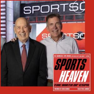 “Sports Heaven” Author ESPN Bill Rasmussen with ESPN Historian Producer and Co-Author Mike Soltys, who first worked for Bill as a summer intern in 1980, and then worked 43+ years at ESPN in their Corporate Communications department.