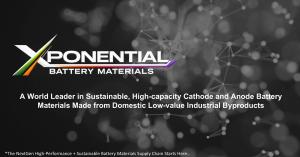 XBM logo on slide with battery materials background