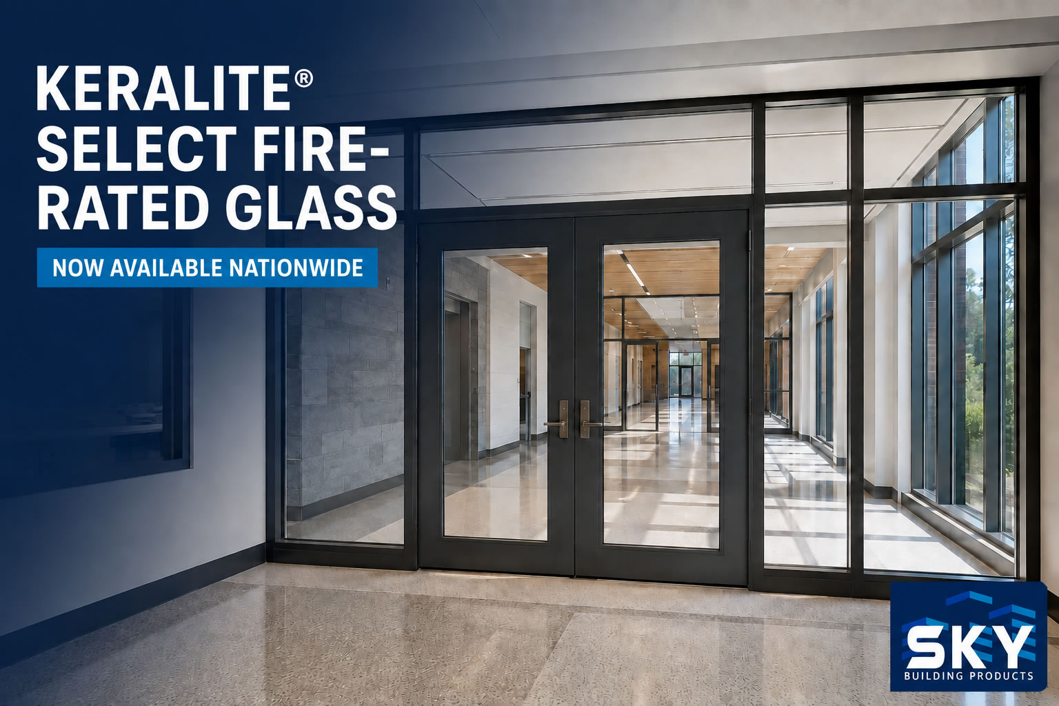 Sky Building Materials Expands Nationwide Fire-Rated Glass Offering with KERALITE® SELECT