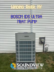 Soundview Heat and Air Conditioning, one of the best-rated HVAC contractors in Suffolk County, is reporting a sharp increase in demand for heat pump installations on Long Island Bosch IDS Ultra Heat Pump Installation in Wading River by Soundview HVAC