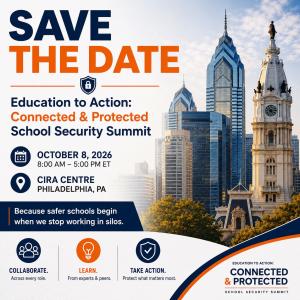 NATIONAL EXPERTS TO CONFRONT SCHOOL VIOLENCE, YOUTH RADICALIZATION AND EMERGING THREATS AT PHILADELPHIA SUMMIT social media graphic of city hall in philadelphia