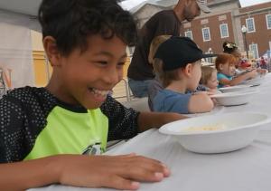 Kids Ice Cream Eating Contest hosted by Clinton's Soda Fountain