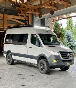 Connect Airport Transfers operates high-clearance AWD and 4x4 Mercedes-Benz Sprinter vans for reliable travel in changing Sea-to-Sky road conditions.