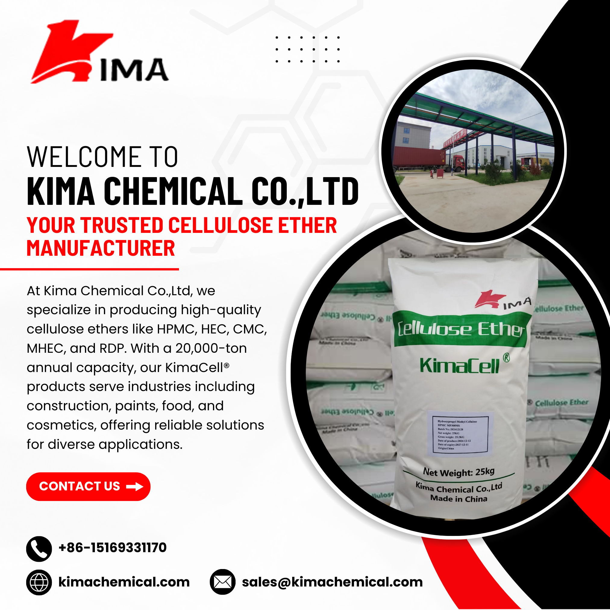Kima Chemical Strengthens Its Position as a Global HPMC Manufacturer with Cellulose Ether Solutions