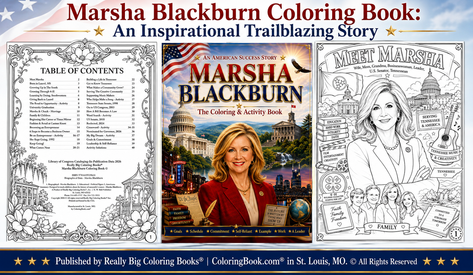 Marsha Blackburn Coloring Book: An Inspirational Trailblazing Story