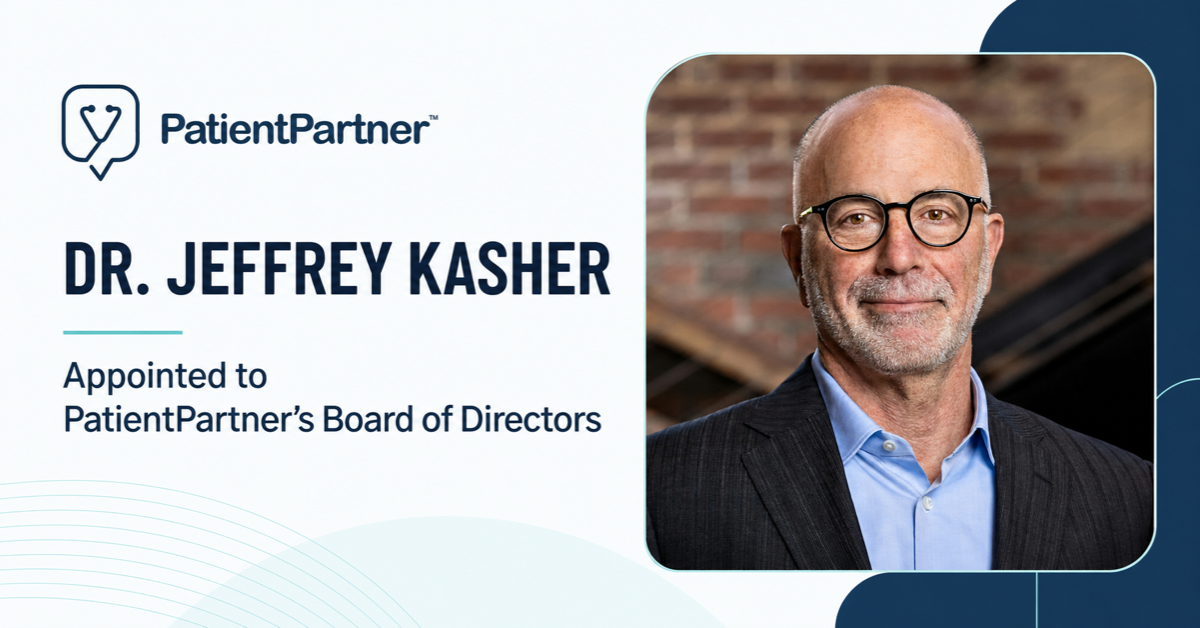 PatientPartner Appoints Former Eli Lilly Executive Dr. Jeffrey Kasher to Board