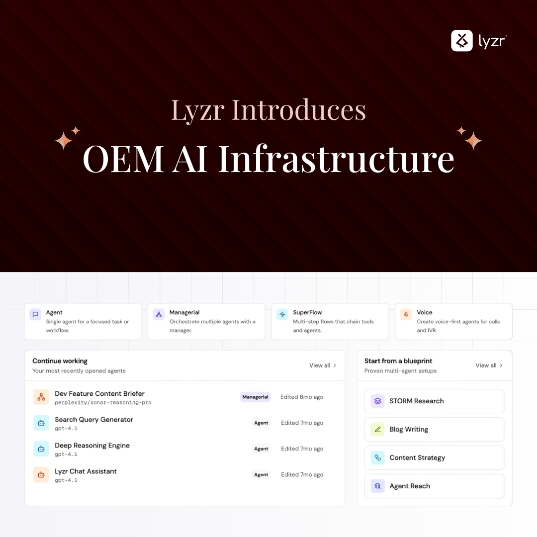Lyzr Introduces OEM AI Infrastructure for Software Companies Building Enterprise AI Platforms