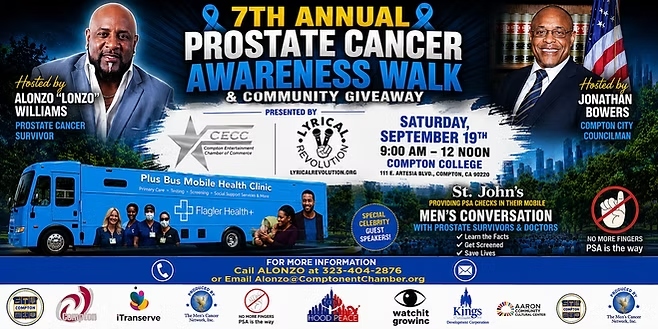 Compton Calls on Community, Businesses and Sponsors to Support 7th Annual Prostate Cancer Awareness Walk