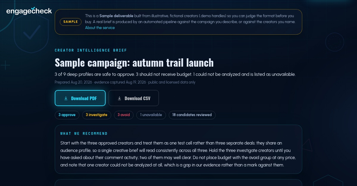 EngageCheck Launches Automated Creator Intelligence for Agencies