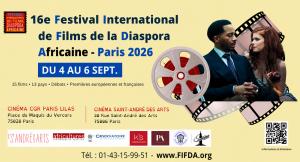 Visuel du FIFDA Paris 2026 annonçant la 16e édition du festival, du 4 au 6 septembre, avec 15 films de 13 pays.