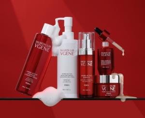 SALMON:LAB skincare product lineup from Corporation Dreamcos, including the VGENE PDRN Ampoule