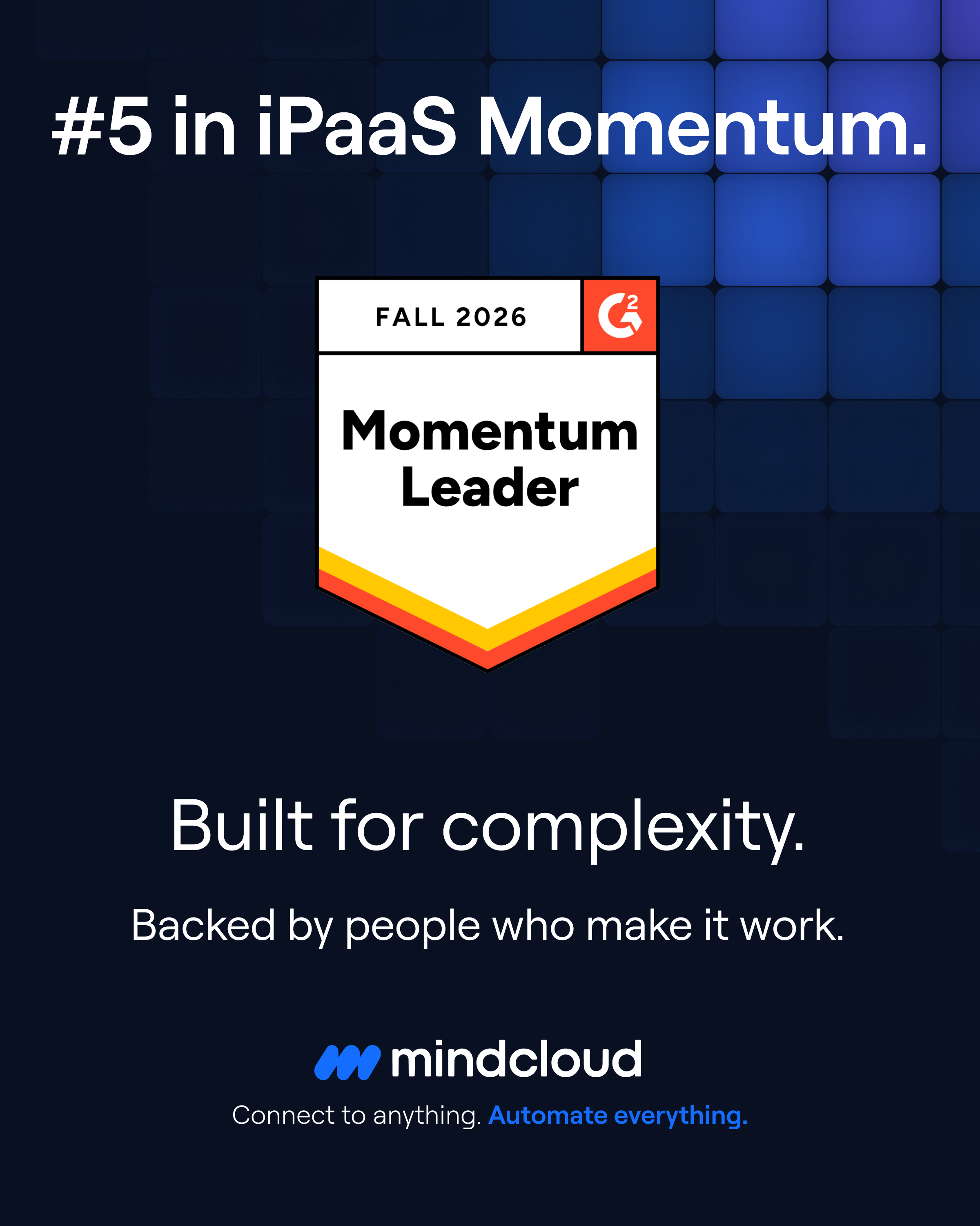 MindCloud Ranks No. 5 in G2’s Fall 2026 Momentum Grid® for iPaaS