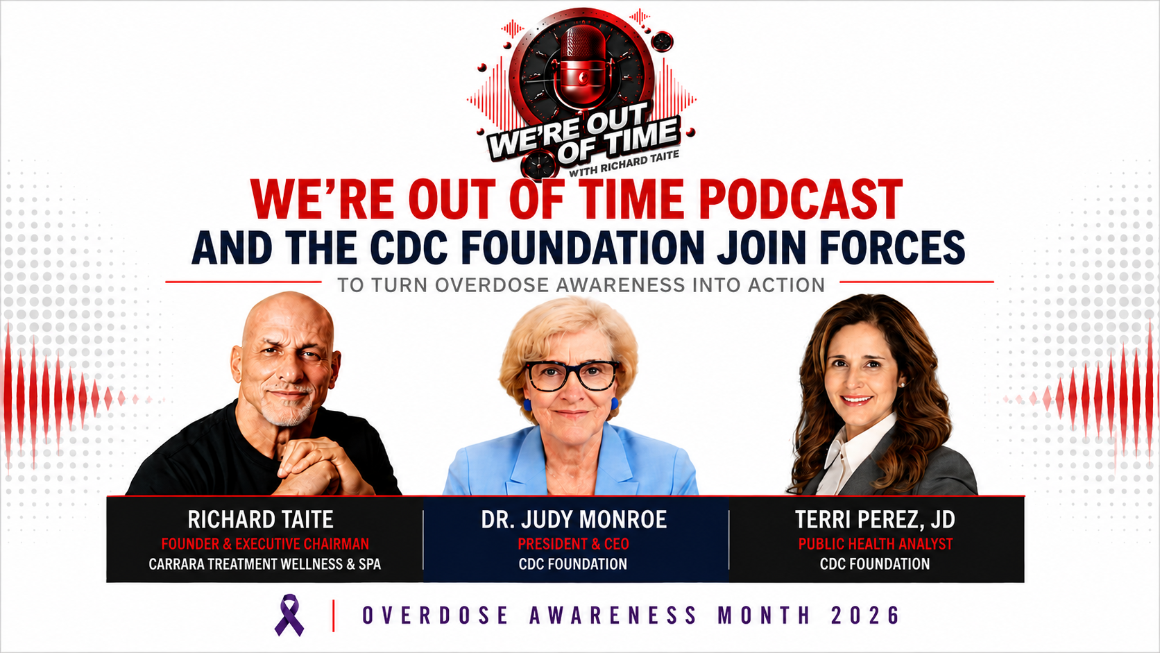 “WE’RE OUT OF TIME” PODCAST SUPPORTS THE CDC FOUNDATION IN TURNING OVERDOSE AWARENESS INTO ACTION