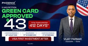 Phoenix Business Advisory has announced another significant milestone in its U Vijay Parmar USA Green Card I-140 Approved - Phoenix Business Advisory-1200x628