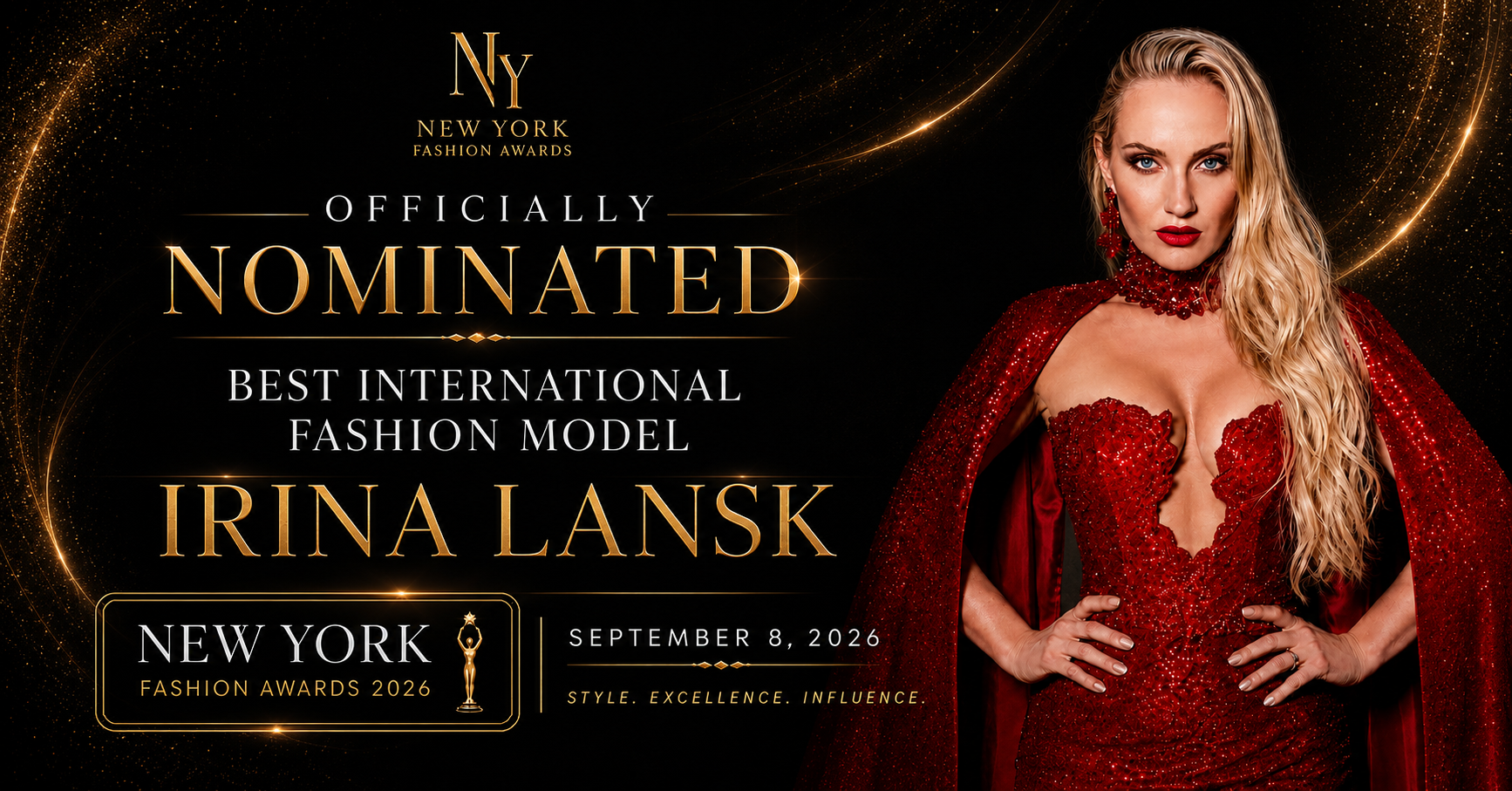 Irina Lansk Nominated for Best International Fashion Model at New York Fashion Awards 2026