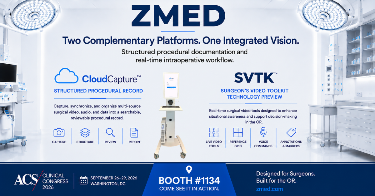 ZMED to Showcase Two Complementary Software Platforms for Surgical Video at ACS Clinical Congress 2026