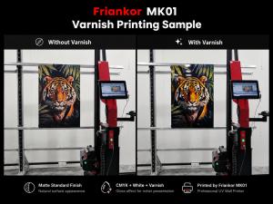 The Friankor MK01 varnish wall printing machine produces brighter and more durable patterns.
