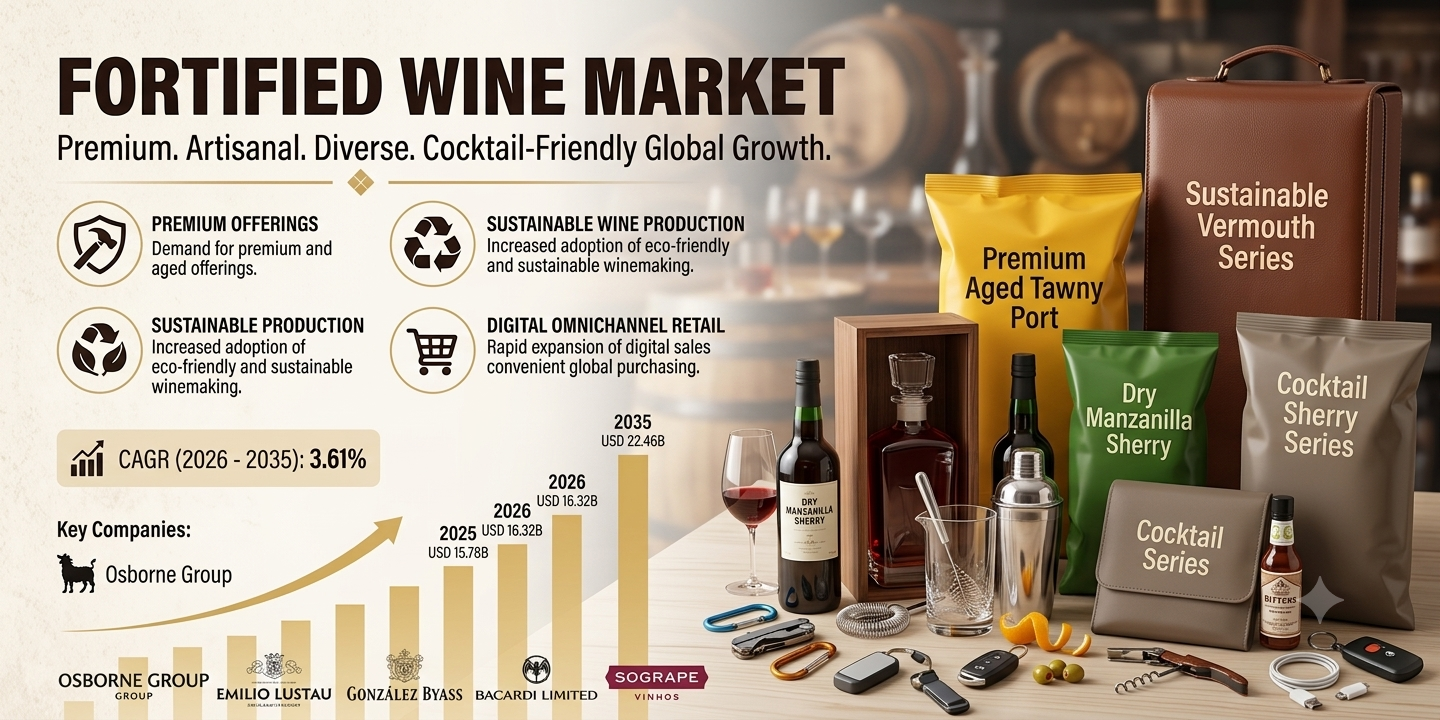 Fortified Wine Market Set to Reach USD 22.46 Billion by 2035 as Premiumization and Vermouth Demand Strengthen