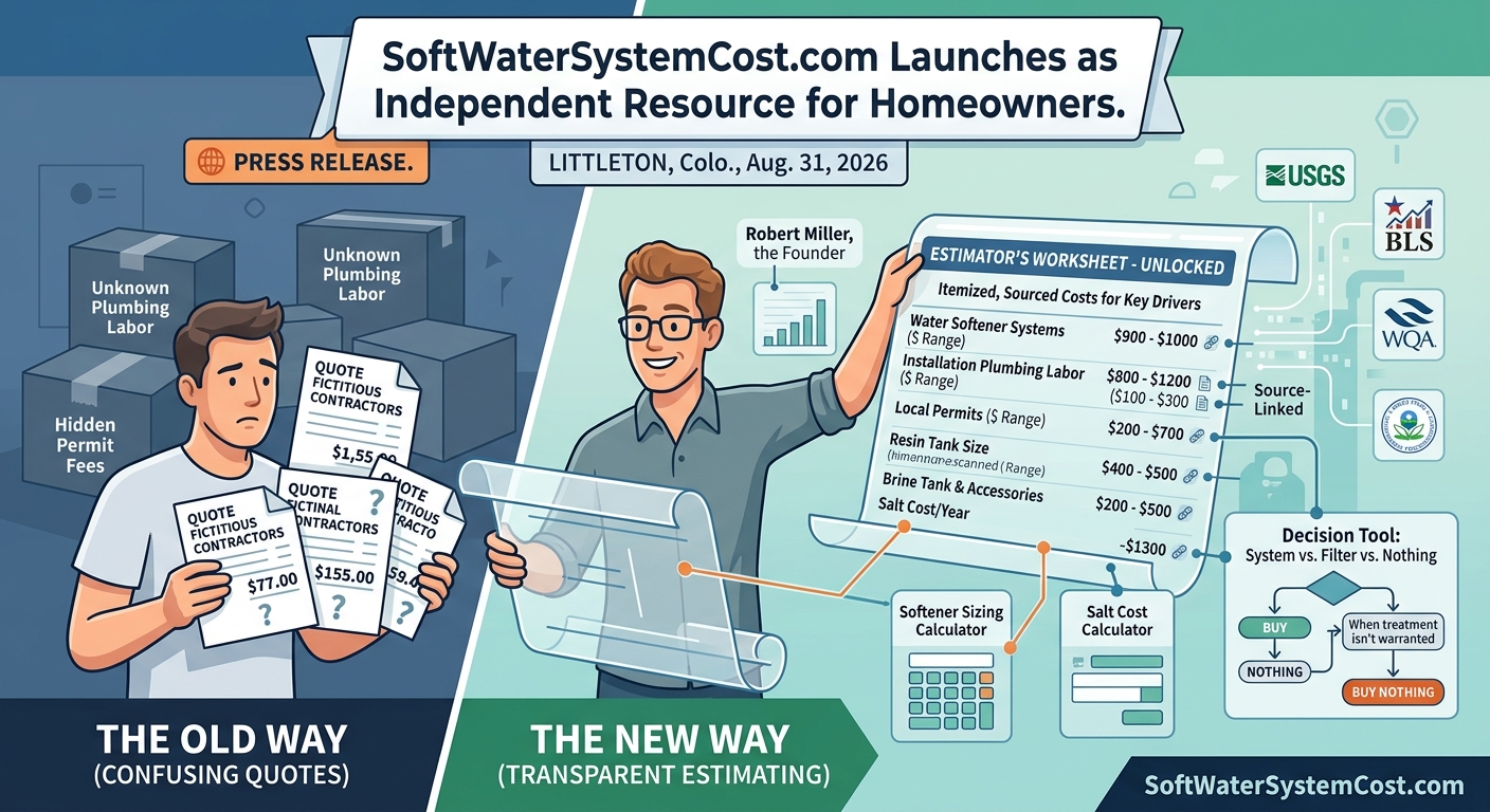 New Site Publishes the Water Softener Estimating Worksheet Contractors Use Behind the Scenes