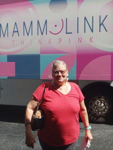 A patient receives preventive breast health services during the 2025 MammoLink event.