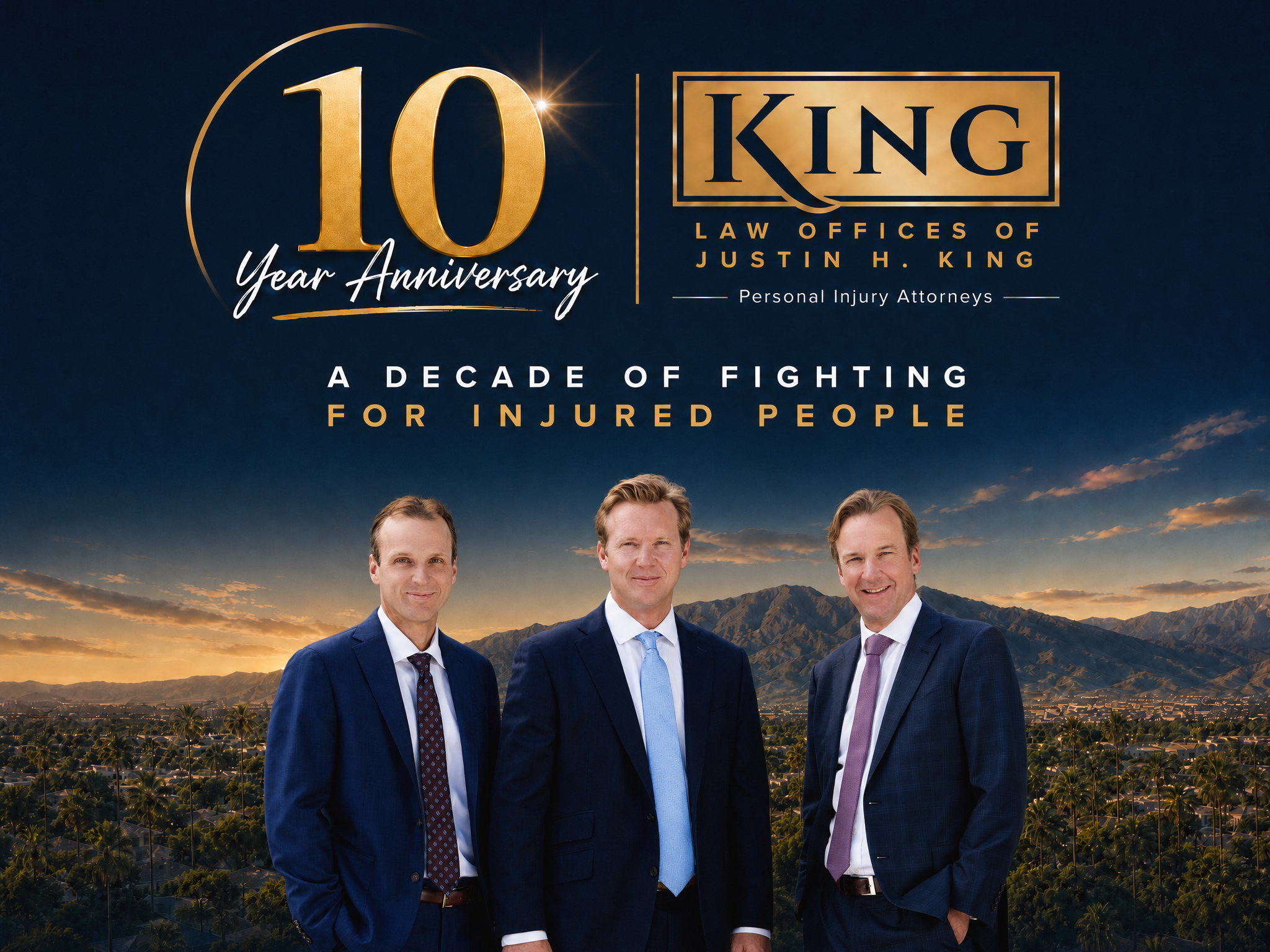 The Law Offices of Justin H. King Celebrates 10 Years as a Rancho Cucamonga Personal Injury Law Firm