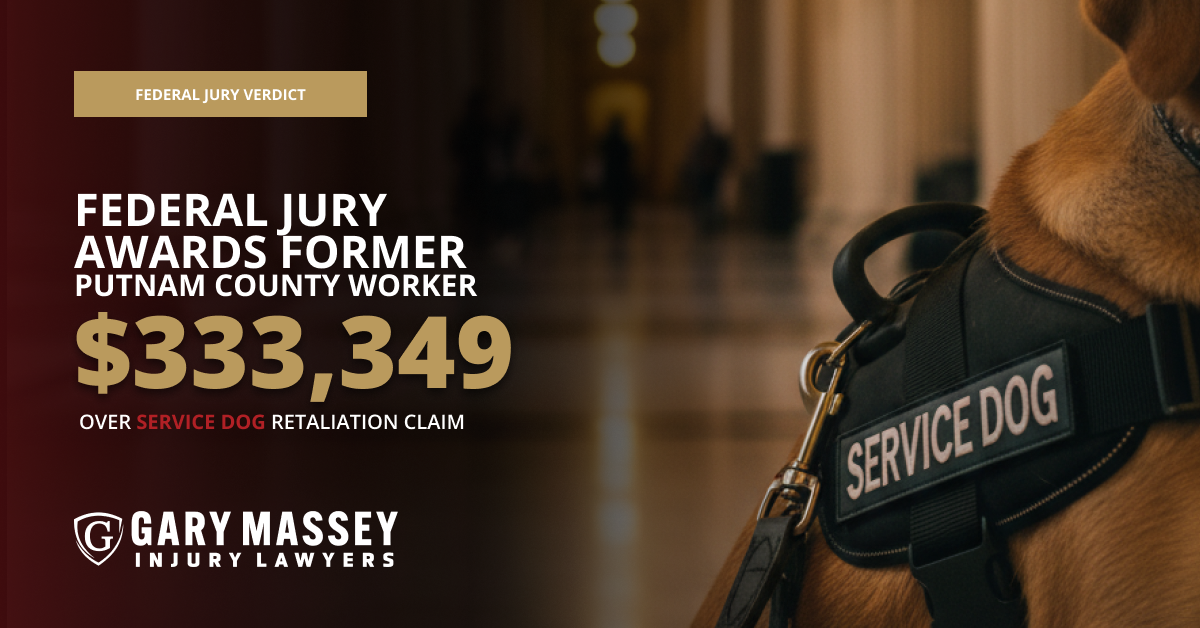 Federal Jury Awards Former Putnam County Worker $333,349 Over Service Dog Retaliation Claim