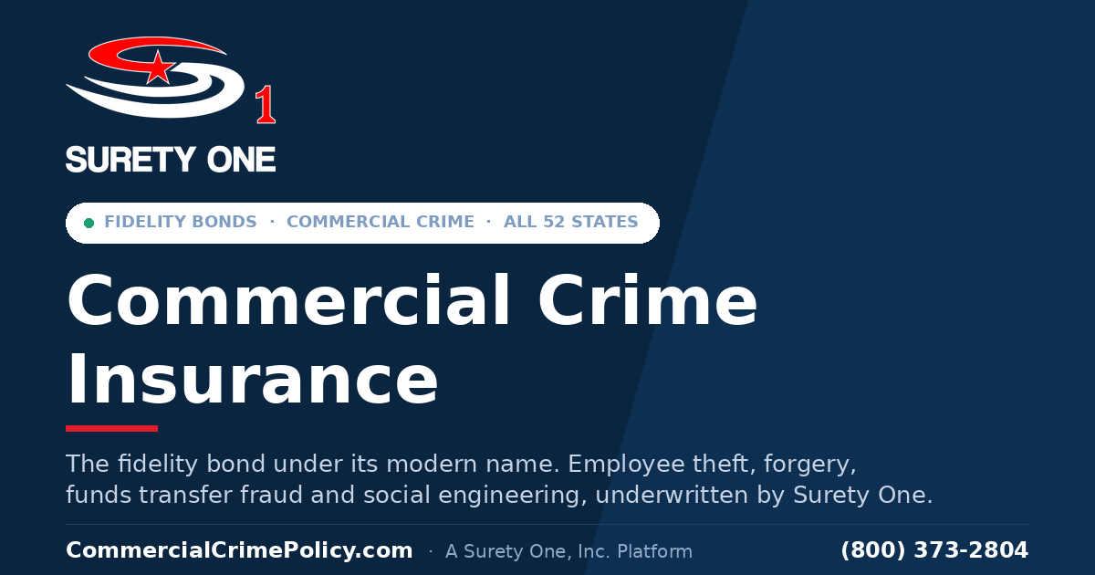 CommercialCrimePolicy.com, a Commercial Crime Insurance and Fidelity Bond Platform Powered by Surety One, Inc.
