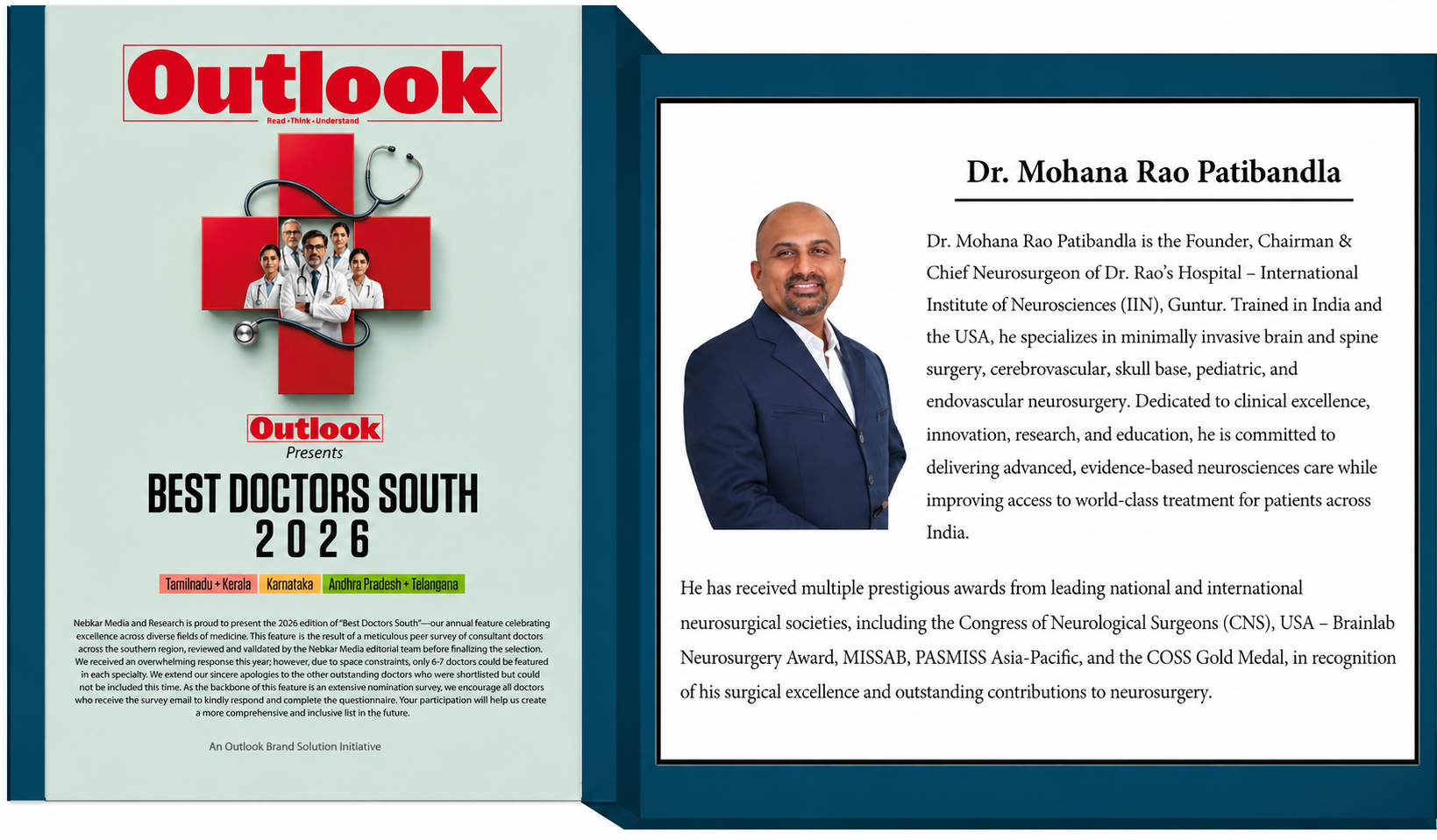 Dr. Mohana Rao Patibandla Recognized in Outlook Best Doctors South 2026 for Excellence in Neurosurgery
