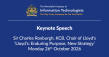WCIT Announces Sir Charles Roxburgh KCB as Keynote Speaker for Annual Financial Services Panel Dinner 