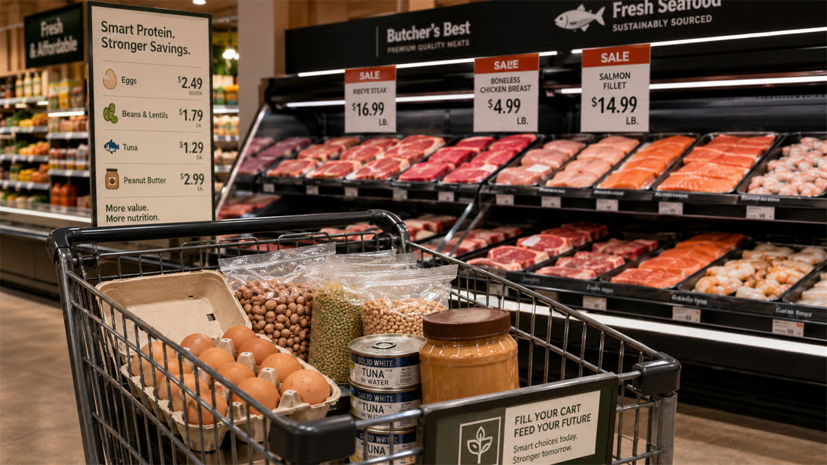 62% of Families Are Cutting Back on Meat & Seafood as Grocery Prices Rise, New Survey Finds