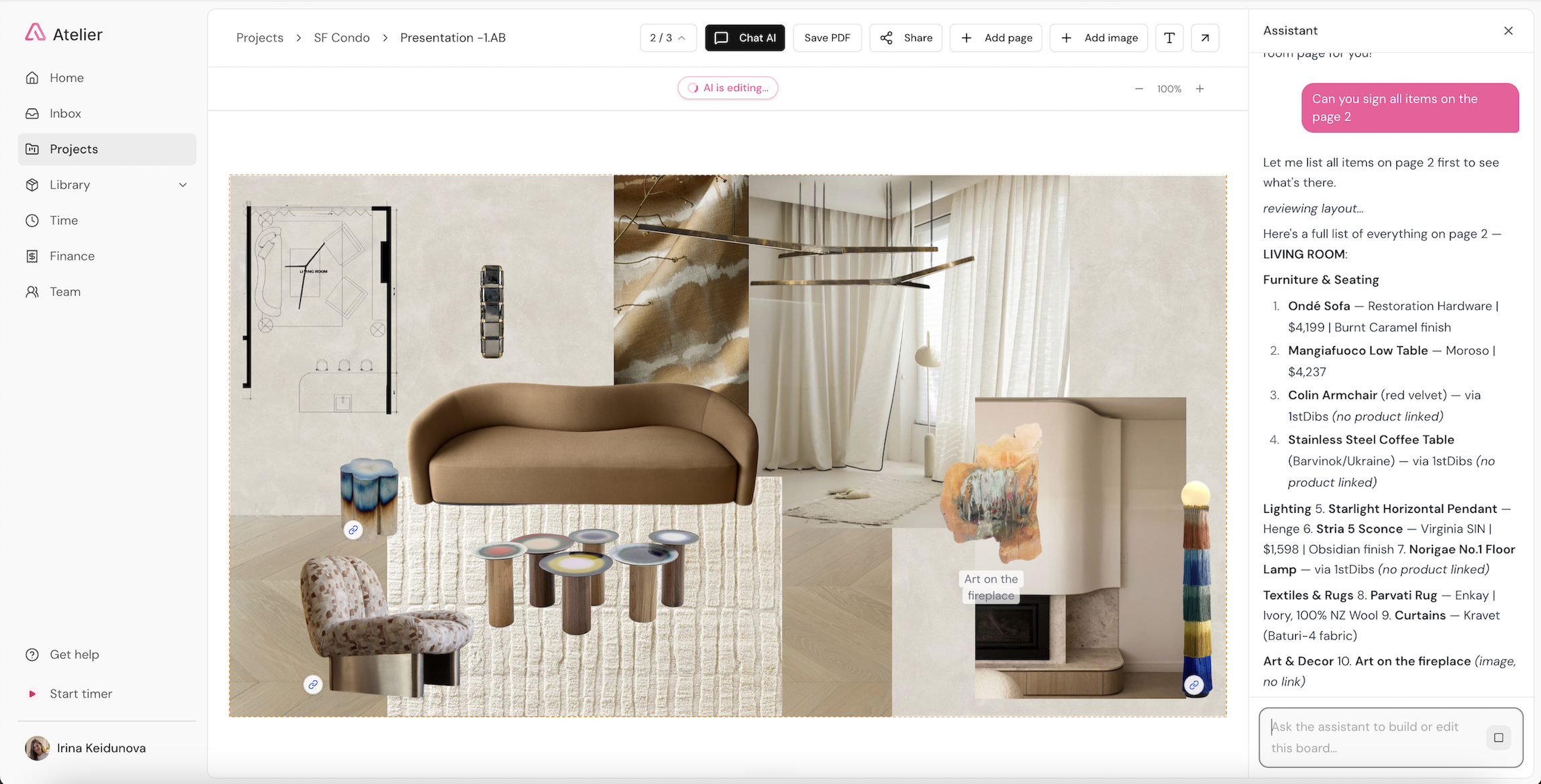 Atelier Launches AI-Native Workspace for Interior Designers