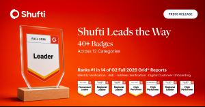 Shufti, the Glocal identity verification and full compliance lifecycle platform, has won 40+ badges across 12 categories in G2's Fall 2026 reports, including 14 first-place rankings across global, regional, and market-segment reports Shufti wins G2 40+ Badges