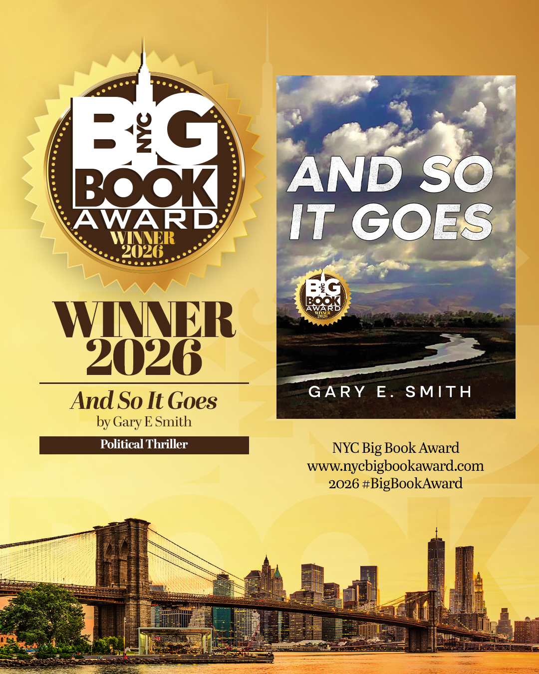 Winner in the NYC Big Book Award®, Gary E Smith Receives International Recognition for the Political Thriller Category