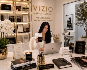 Anastasia Andreani at Vizio Makeup Academy, representing professional beauty education in makeup, esthetics and medical aesthetics.
