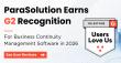 ParaSolution recognized as a High Performer on the G2 Grid® for Business Continuity Management Software