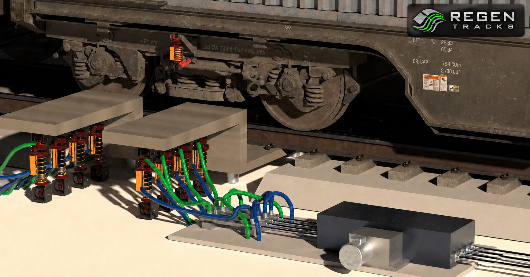 Regen Tracks Turns Train Movement Into Electrical Power Through Kinetic Energy Conversion