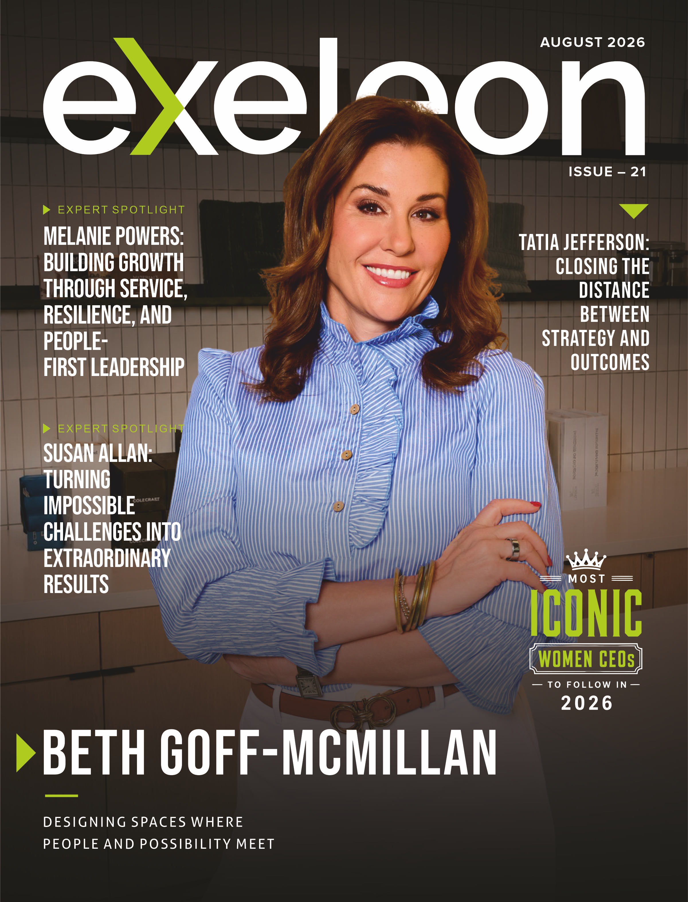 Beth Goff-McMillan Features on the Cover of Exeleon Magazine’s Most Iconic Women CEOs to Follow in 2026 Edition