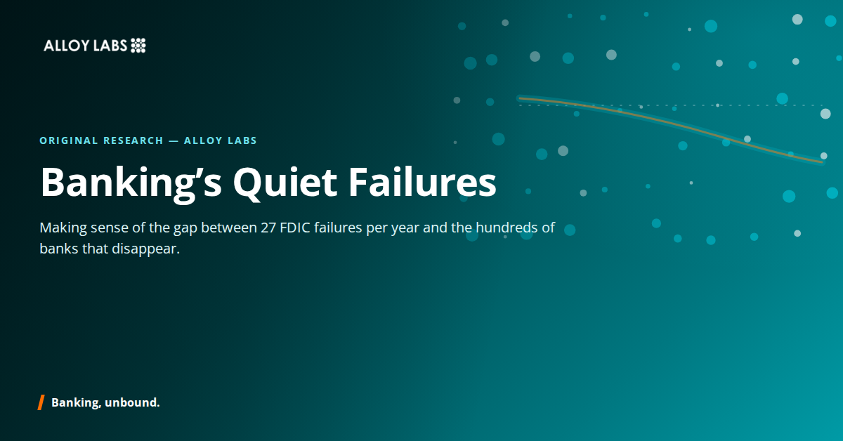 Community Banks in Quiet Failure Mode: Alloy Labs Research