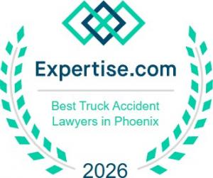 Expertise.com 2026 Best Truck Accident Lawyers in Phoenix award badge for Phillips Law Group