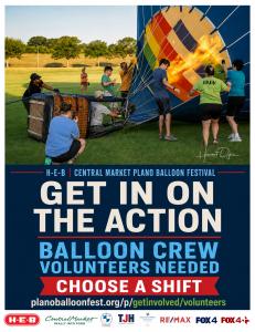 Volunteer Call for H-E-B | Central Market Plano Balloon Festival