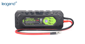 leagend, a technology-driven and top manufacturer specializing in automotive electronics, battery testing and battery monitoring technologies, will showcase its latest battery and vehicle starting-system solutions at Automechanika Frankfurt 2026, taking place September 8–12 in Frankfurt, Germany A black leagend battery-free supercap jump starter JS300 with a green lable in the picture