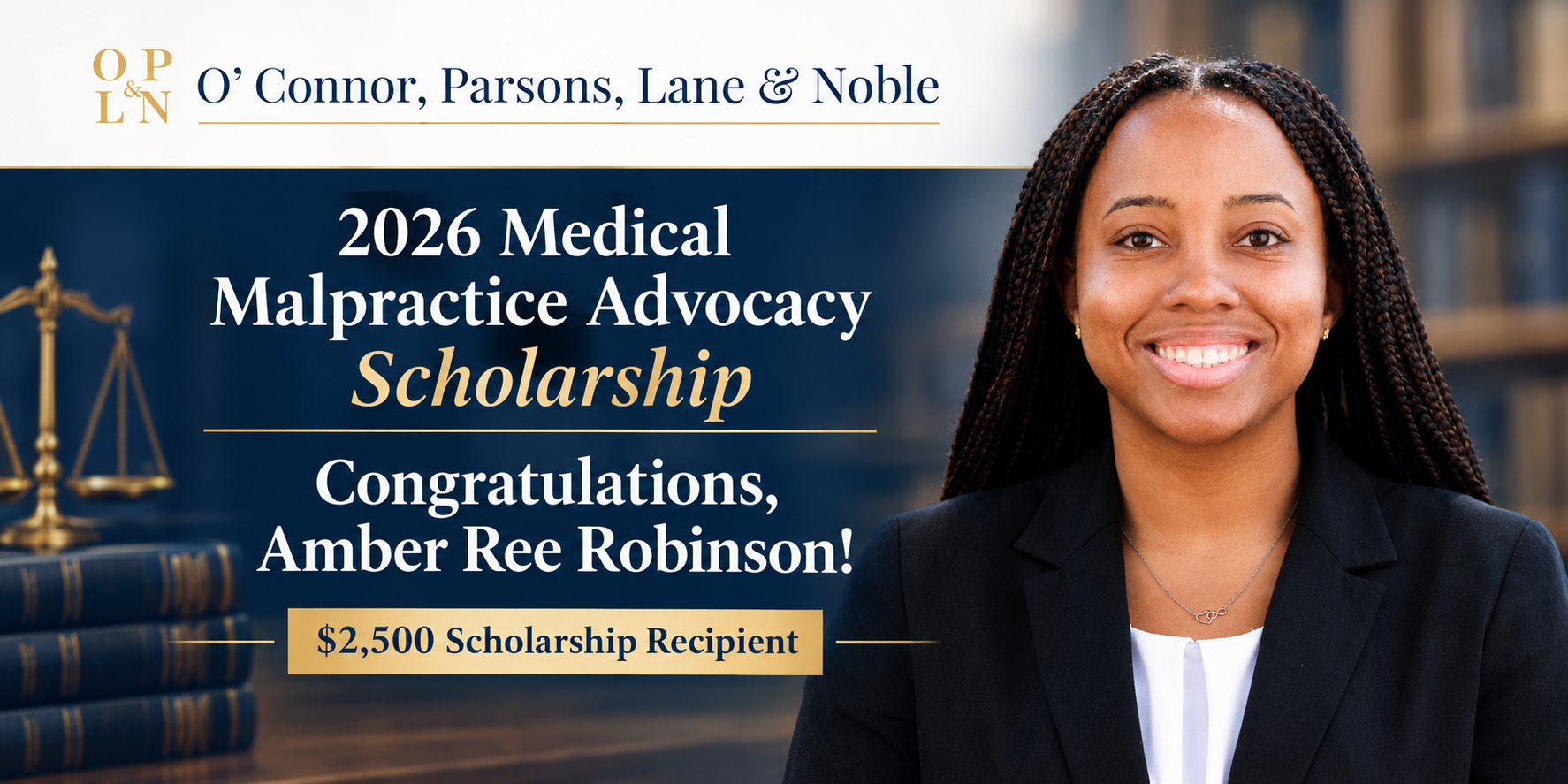 Amber Robinson Wins O’Connor, Parsons, Lane & Noble Scholarship