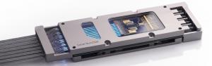 The image features a socket pluggable module that includes the NewPhotonics NPC50506 6.4T DR32 Optical Engine Chipset