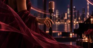SAYELA has released “Say My Name Slow” across global streaming platforms, introducing a contemporary pop single built around voice, recognition and the emotional weight carried by a name Close cinematic view of a singer holding a microphone in burgundy and midnight blue light
