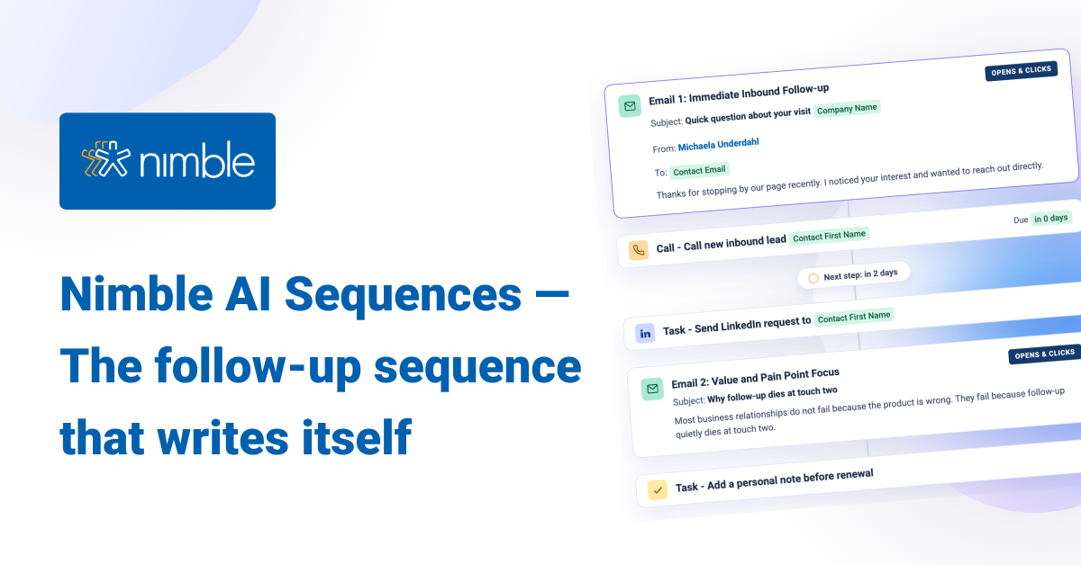 Nimble Launches AI Sequences, Turning One Prompt Into a Complete Follow-Up of Emails, Calls, and Human Touches