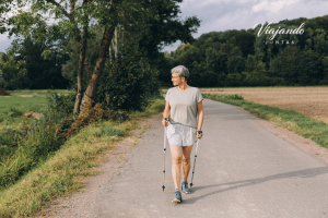 Senior woman on a hike
