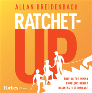 The logo for RATCHET-UP, Allan Breidenbach's new podcast.