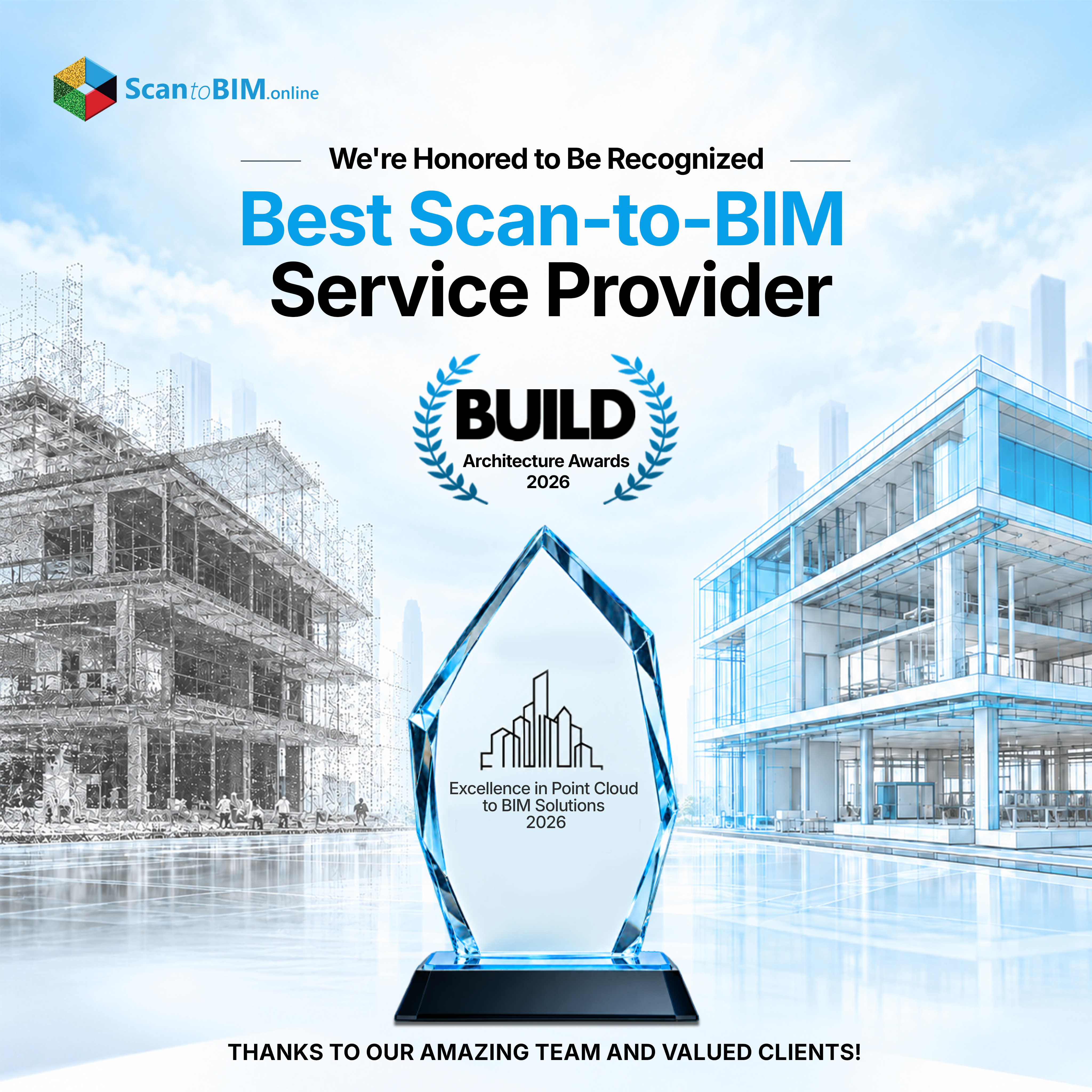 ScantoBIM.Online Won ‘Best Scan to BIM Service Provider 2026’ Title in BUILD’s Global Awards