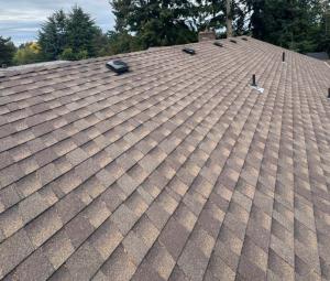 Completed shingle roof replacement and exterior repair project by Final Touch Construction in King County.