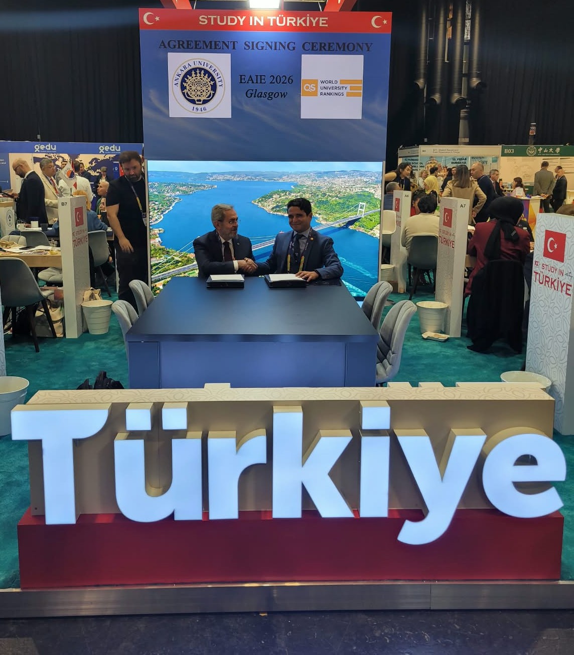 Ankara University’s four-year rise in global rankings will continue with the QS partnership signed in Glasgow.